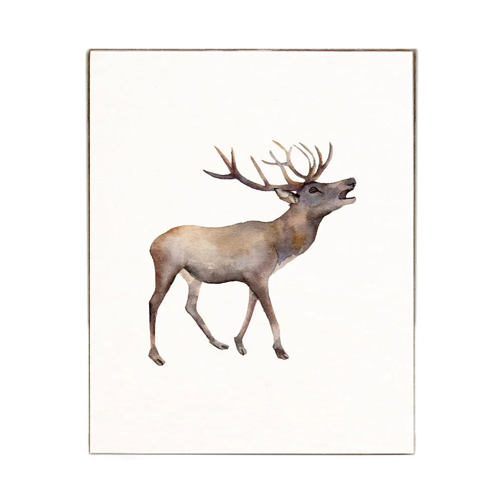 Watercolor Deer Block Sign