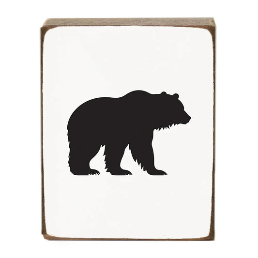Black Bear - Wood Block Sign