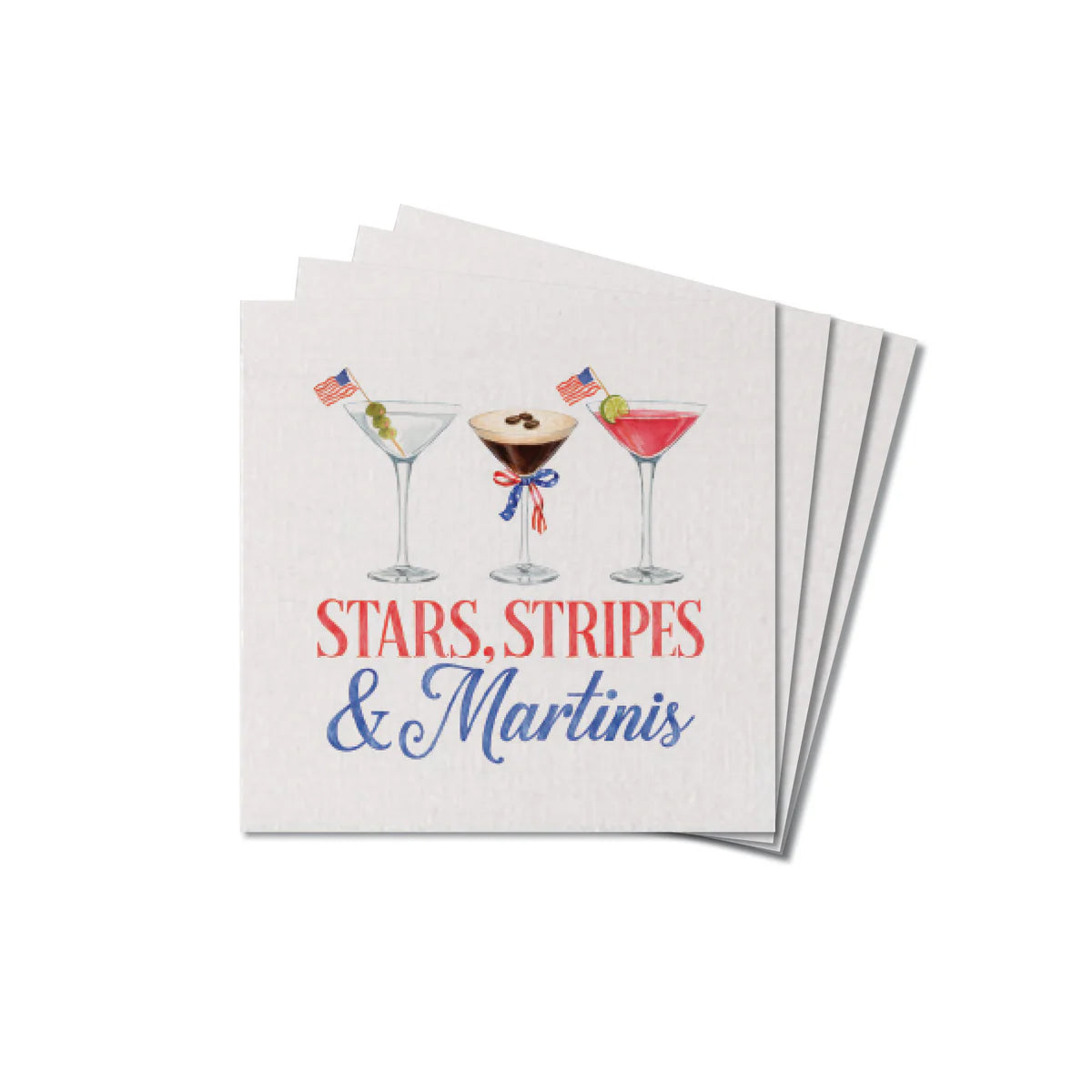 Stars Stripes & Martinis - Wood Coaster