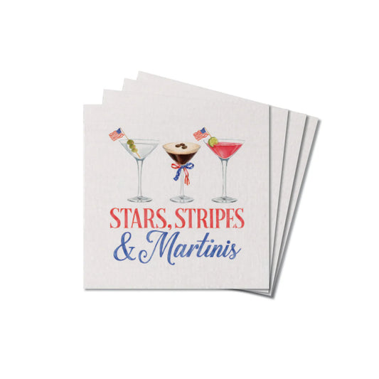 Stars Stripes & Martinis - Wood Coaster