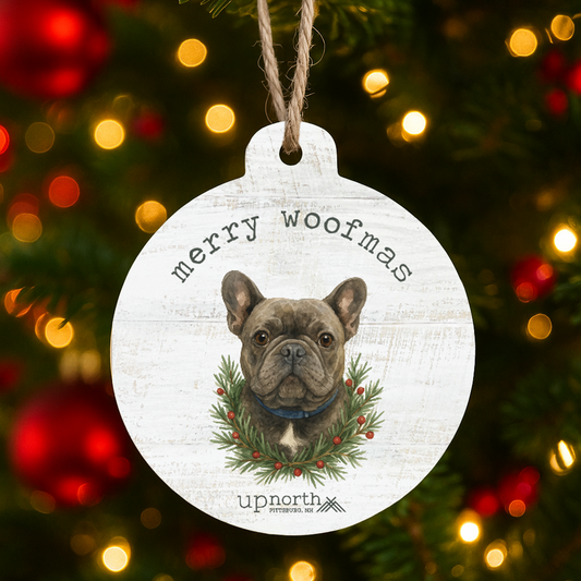 Merry Woofmas "Marcel" Wooden Ornament