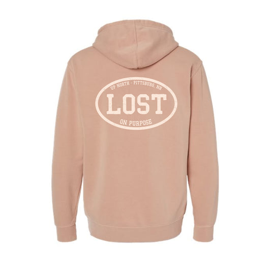 Lost on Purpose - Pigment Dyed Hoodie - Washed Dusty Pink