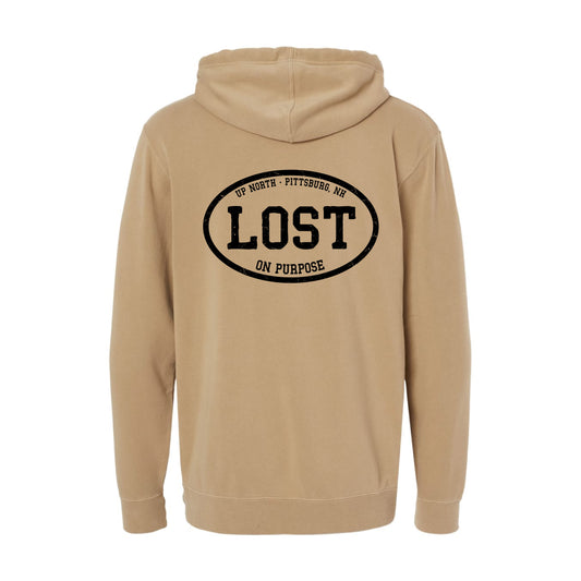 Lost on Purpose - Pigment Dyed Hoodie - Washed Khaki