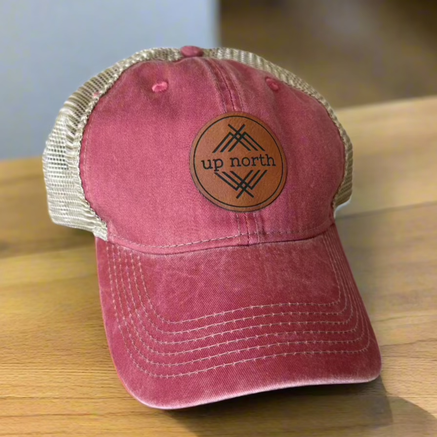 Up North Washed & Worn Trucker Hat - Red