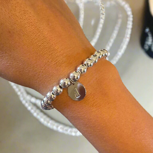 6mm (silver) - NH State Hematite Beaded Bracelet