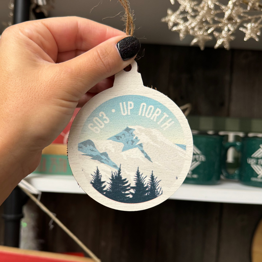 Up North 603 - Mountain Top Wood Ornament