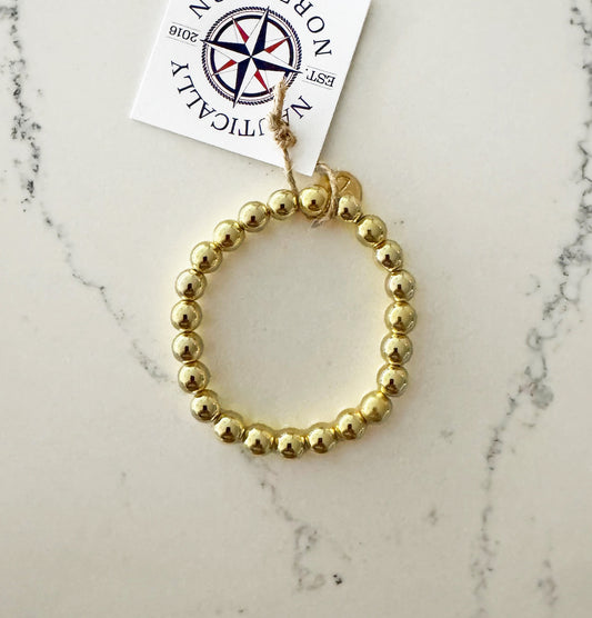 6mm (GOLD) - NH State Hematite Beaded Bracelet