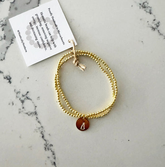 2mm Double Strand (GOLD) - NH State Hematite Beaded Bracelet