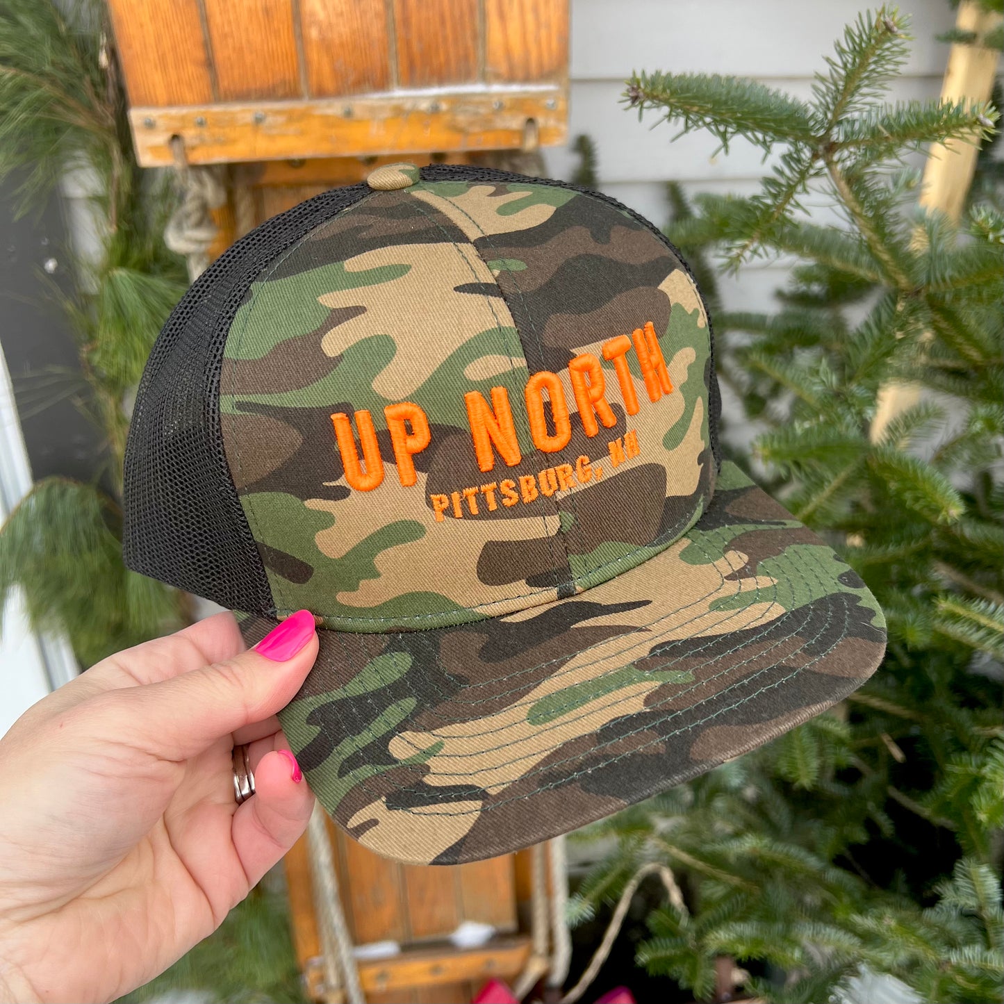 Up North Embroidered Trucker Hat - Camo