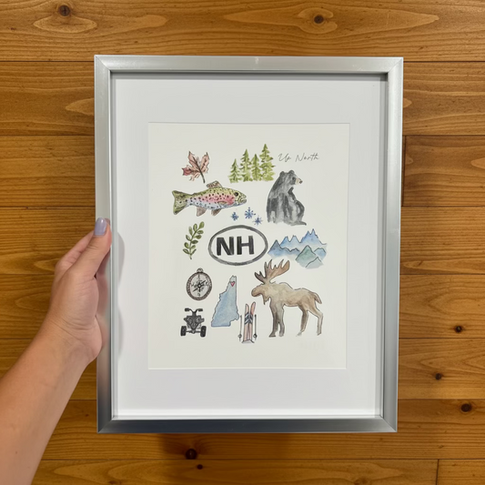 Up North Icons - FRAMED Watercolor Art Print
