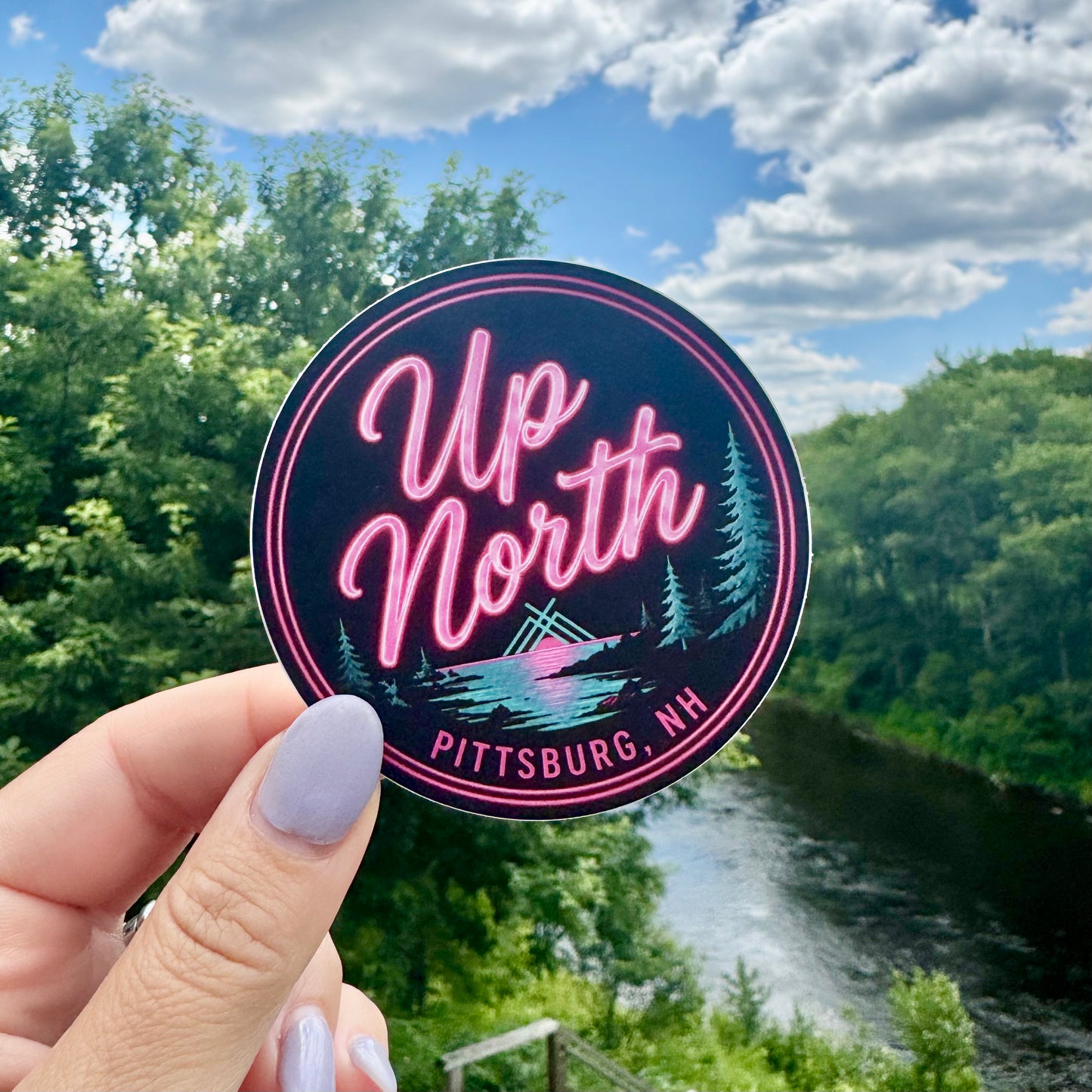 Up North Pink Neon - Permanent Sticker