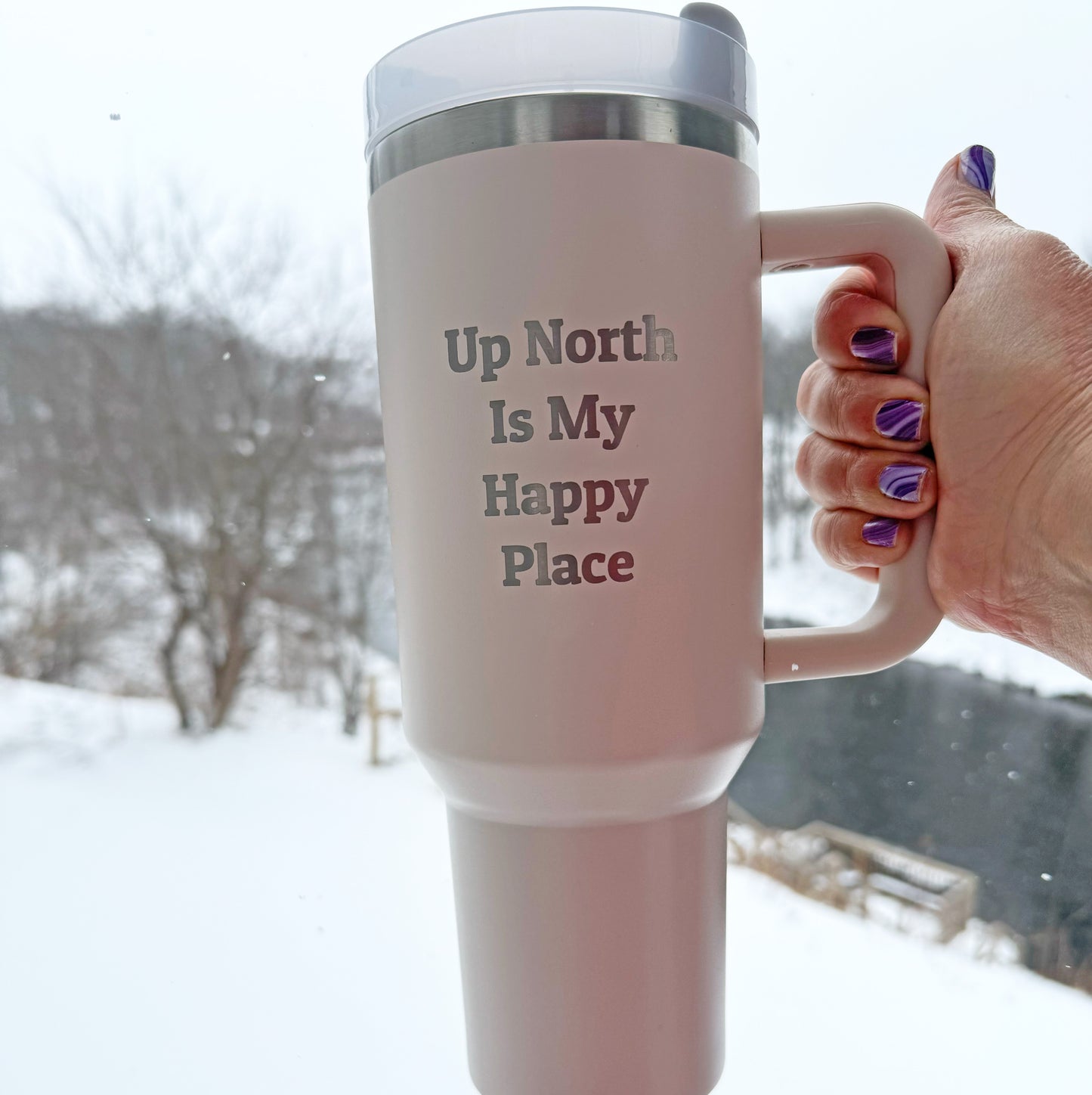 40 Oz. Up North is my Happy Place Tumbler