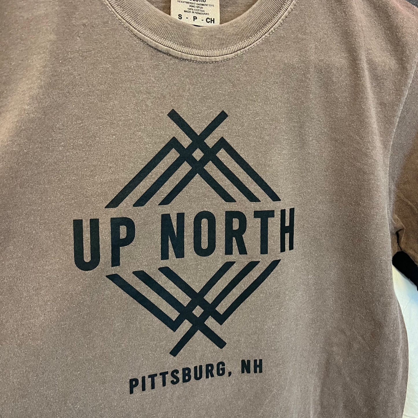 Up North Logo Tee - Garment Dyed Brown