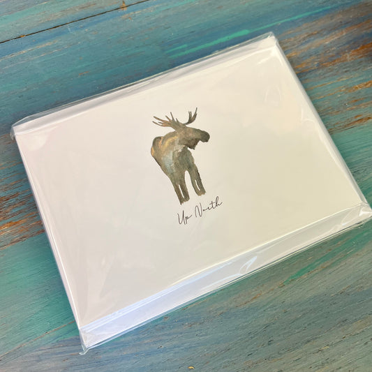 Hand Painted Moose Greeting Card (Single)