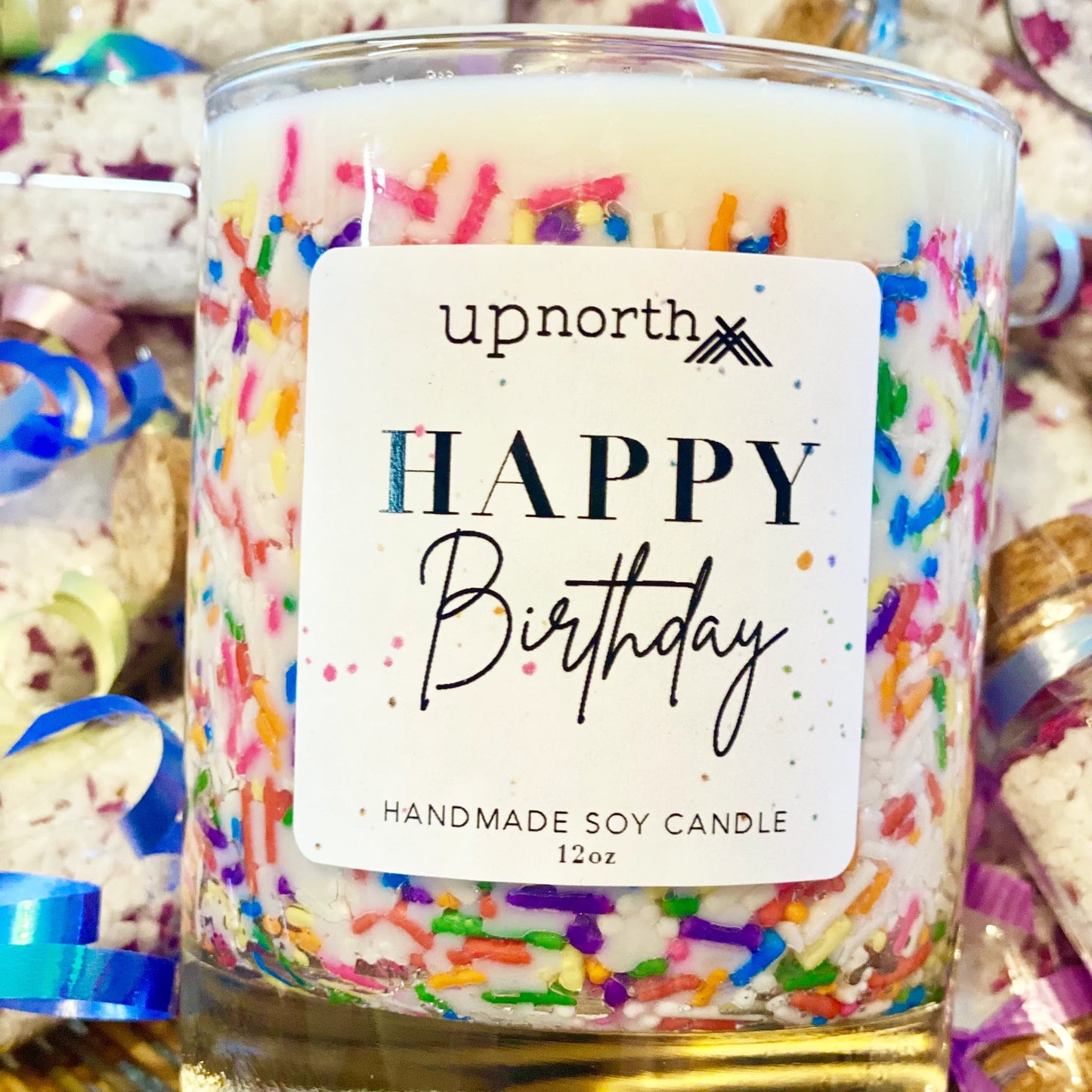 Happy Birthday Sprinkles Candle 12oz