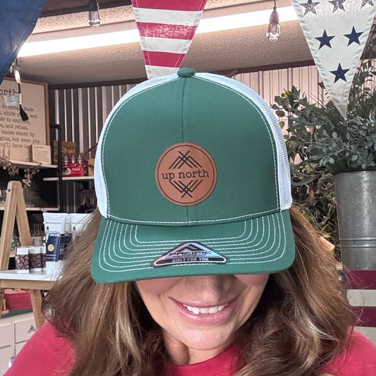 Up North Mesh Back Trucker Hat - Dk Green/White