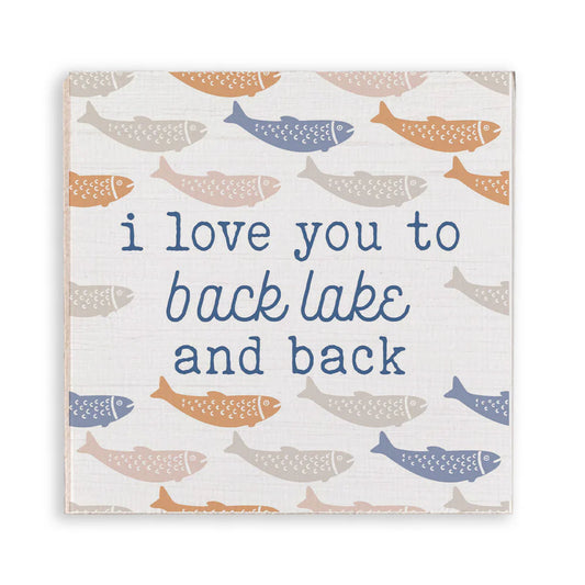 I Love You To Back Lake - Wood Coaster