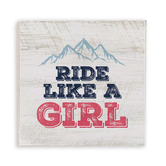 Ride Like A Girl - Wood Magnet