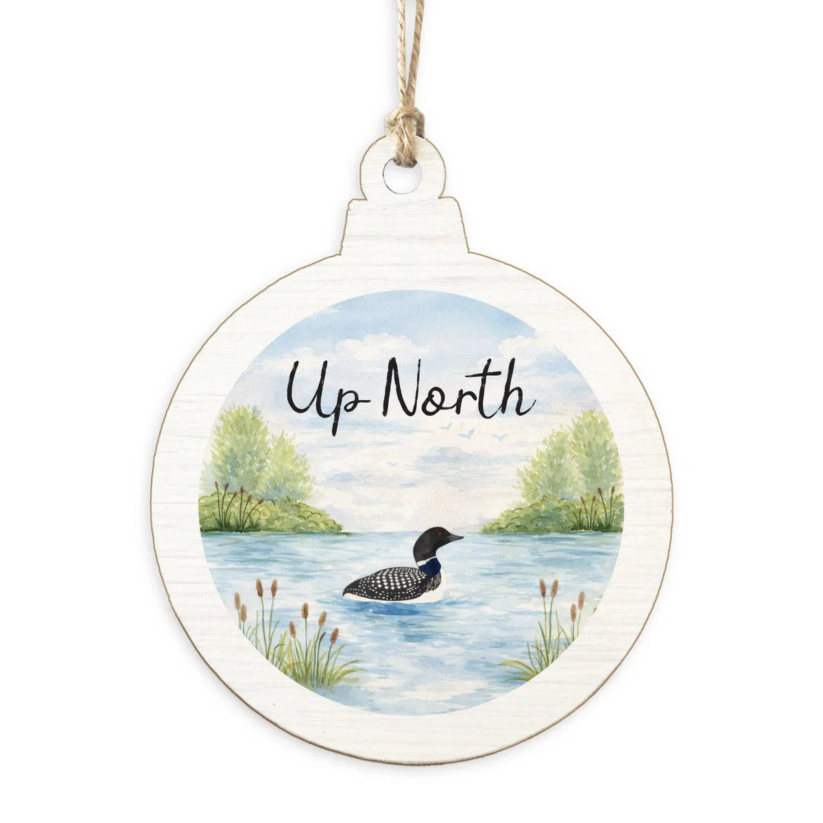 Up North Loon Wooden Ornament