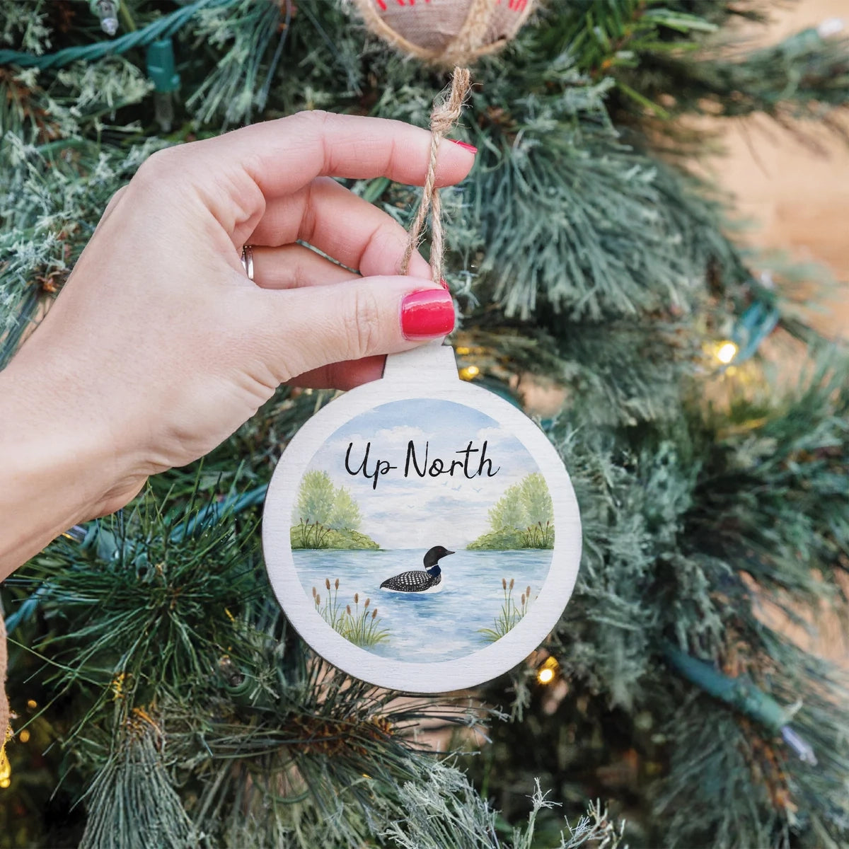 Up North Loon Wooden Ornament