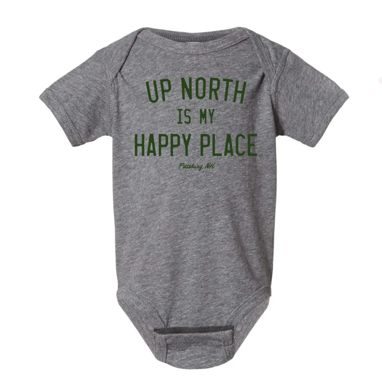 Heather Grey Baby Onesie - Up North is My Happy Place