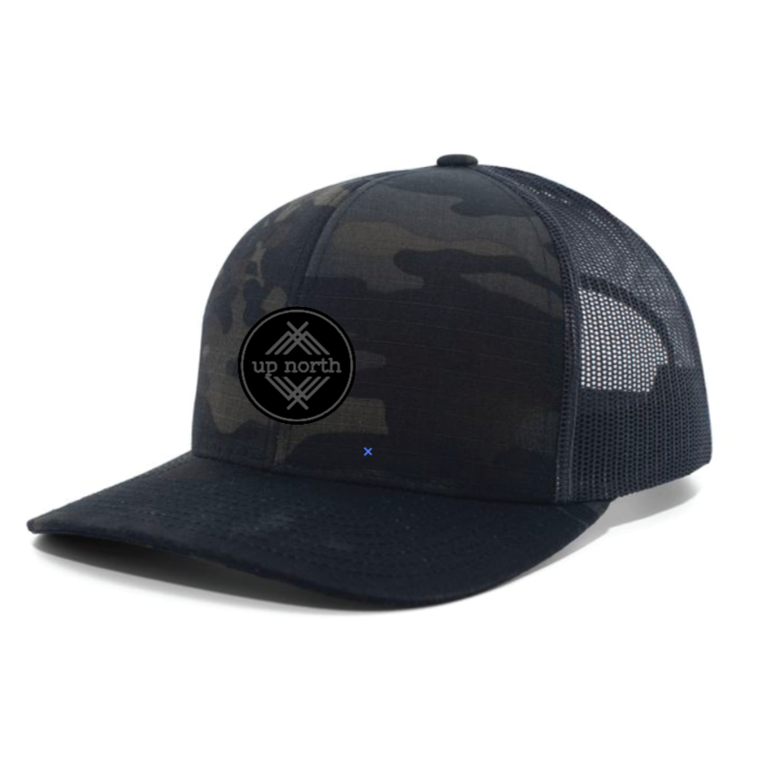 Camo Up North Trucker Hat - Black/black