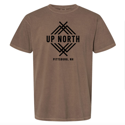 Up North Logo Tee - Garment Dyed Brown