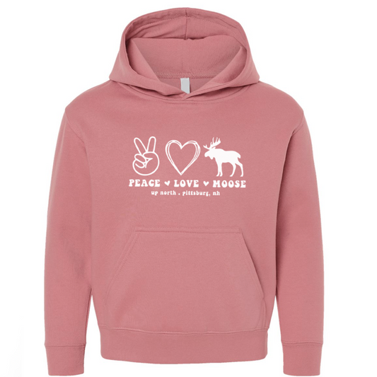 Peace Love Moose - Youth Hoodie