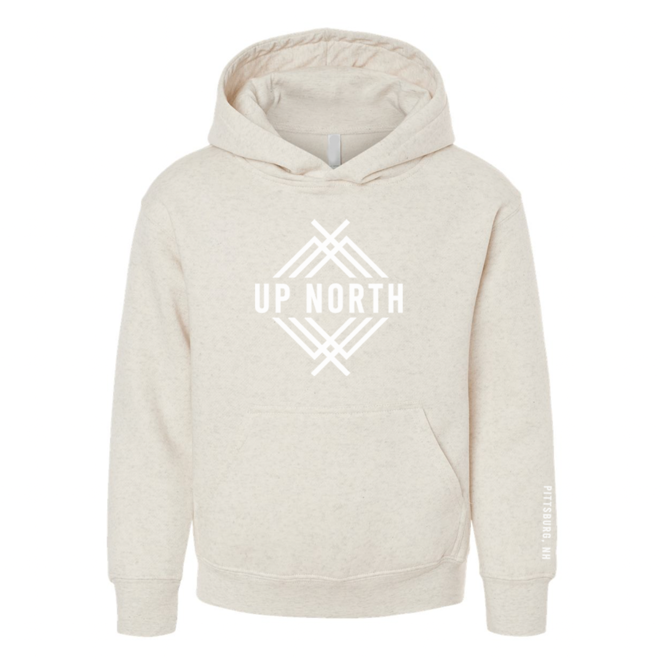 Up North Youth Logo Hoodie - Ivory Heather