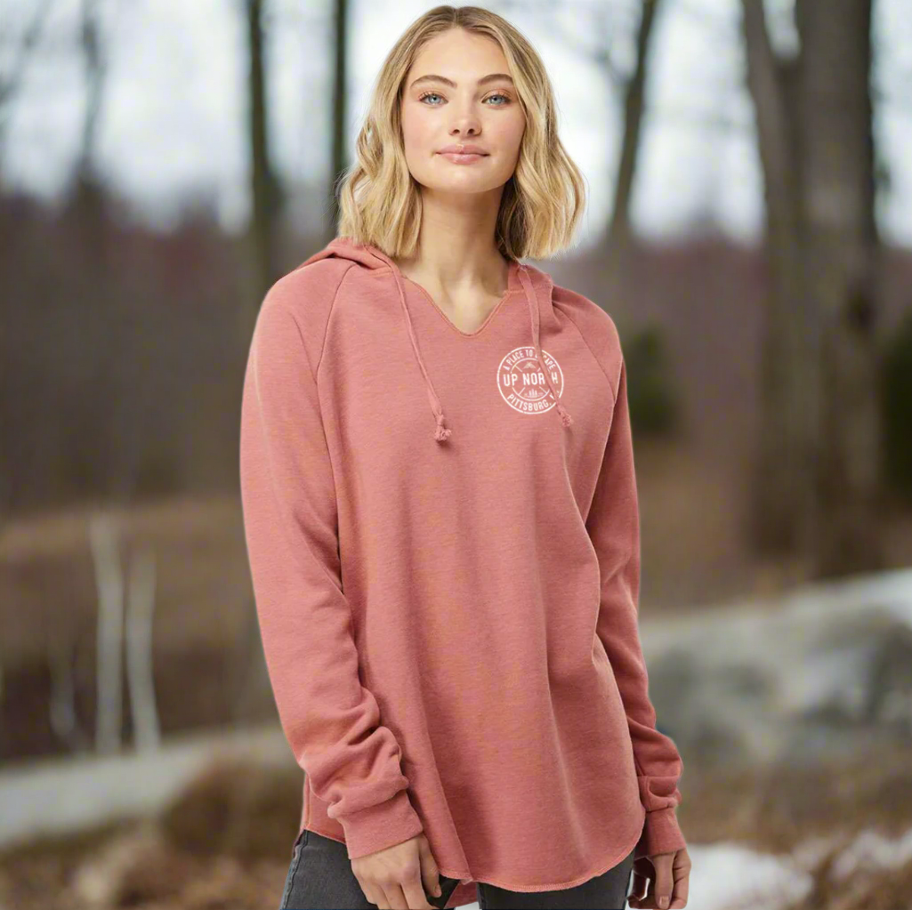 Circle Logo Ladies V-Hoodie - Mauve