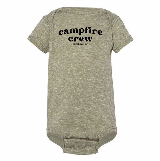 Campfire Crew - Olive Heather SS Baby Onesie