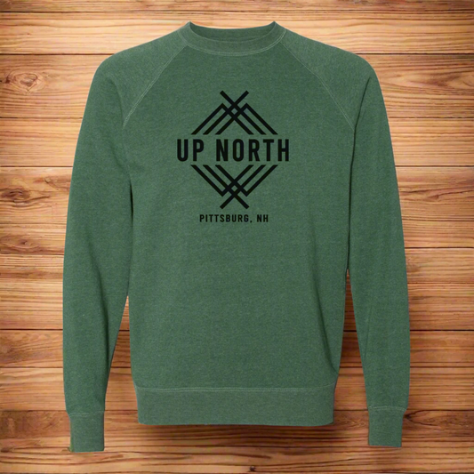 Up North Elevated Logo Crew - Green Heather