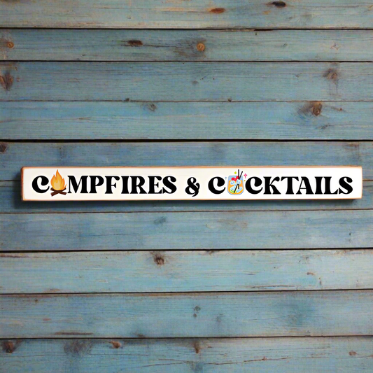Campfires & Cocktails - Skinny Sign