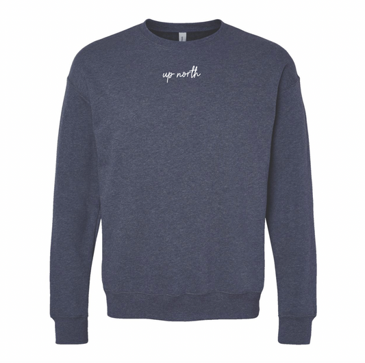 Up North Script - Navy Ultra Soft Fleece Crewneck