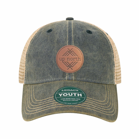 YOUTH - Up North Washed & Worn Trucker Hat - Navy