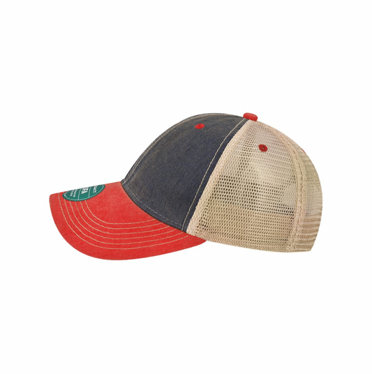 Up North Washed & Worn Trucker Hat - Red/Blue