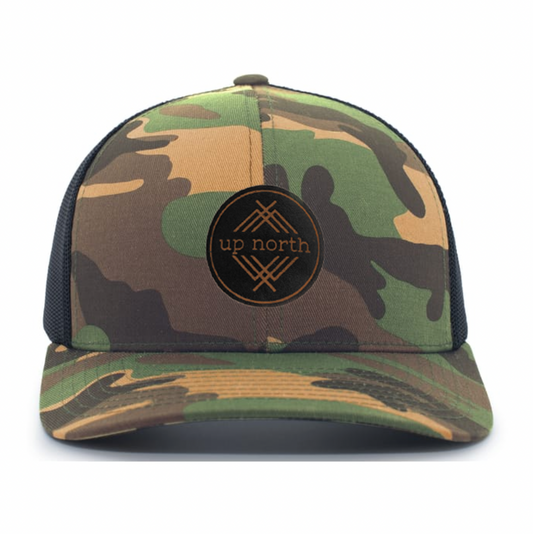 Up North Mesh Back Trucker Hat - Army/Black