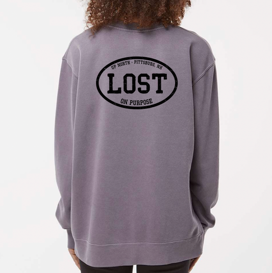 LOST On Purpose - Pigment Dyed Crew - Plum