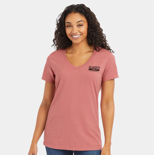 Vintage Oars Ladies V-Neck Tee - Mauve