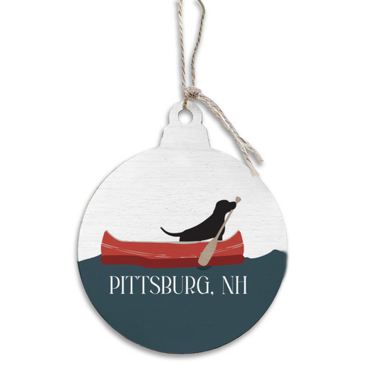 Black Lab Canoe - Ornament