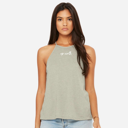 Women's Flowy High-Neck Tank - Stone