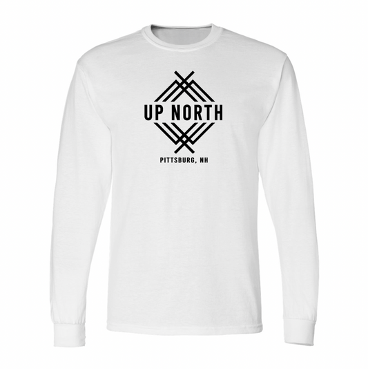 Up North Logo LS Tee - White