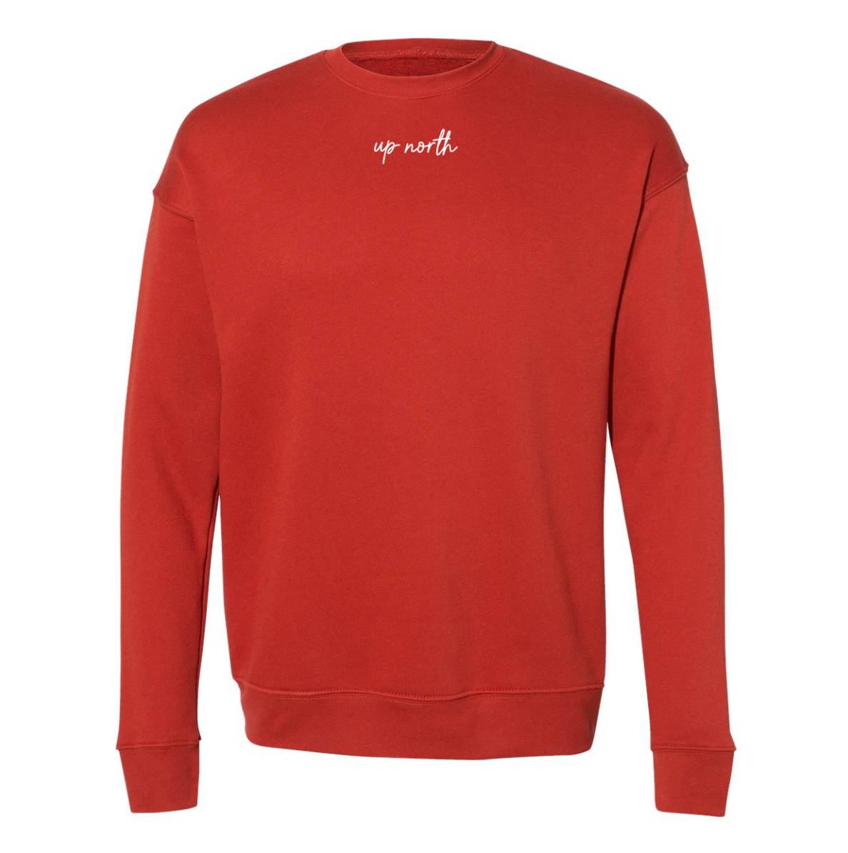 Up North Script - Ultra Soft Fleece Crewneck - Rust