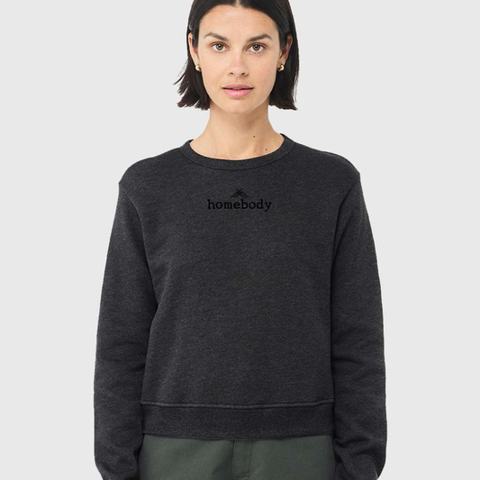 Homebody - Ladies Crewneck Fleece - Grey