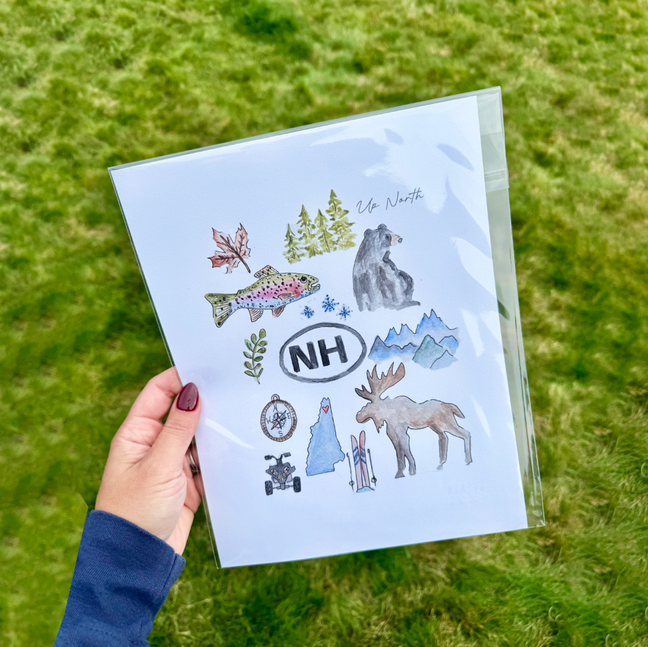 Up North Icons - Watercolor Art Print – Up North NH