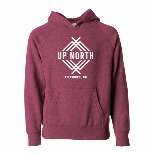 Up North Youth Logo Hoodie - Maroon Heather