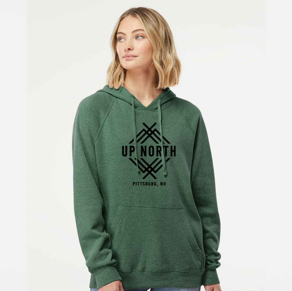 Up North Elevated Logo Hoodie - Forest Heather