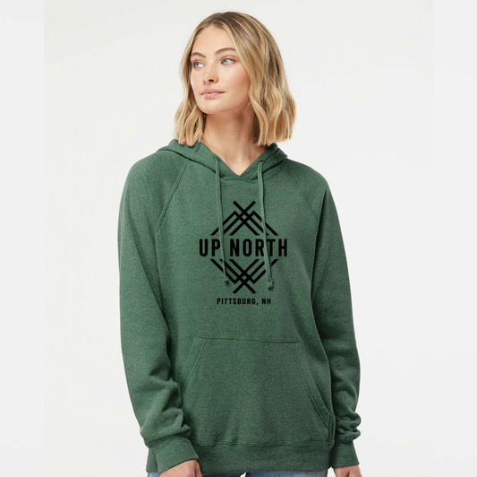 Up North Elevated Logo Hoodie - Forest Heather