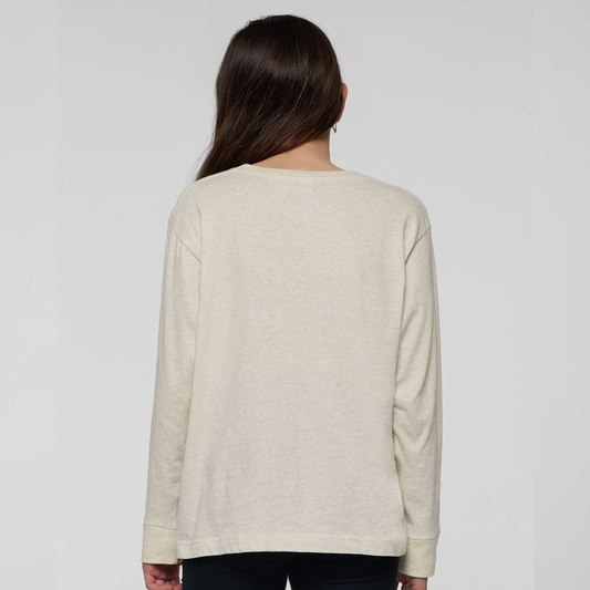 Youth Long Sleeved Logo Tee - Ivory Heather