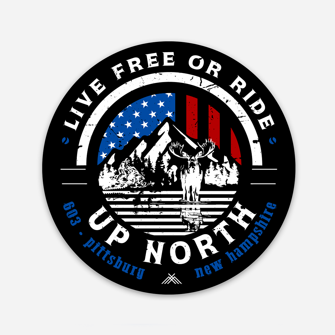 Live Free or Ride SNOWMOBILE - Permanent Sticker – Up North NH